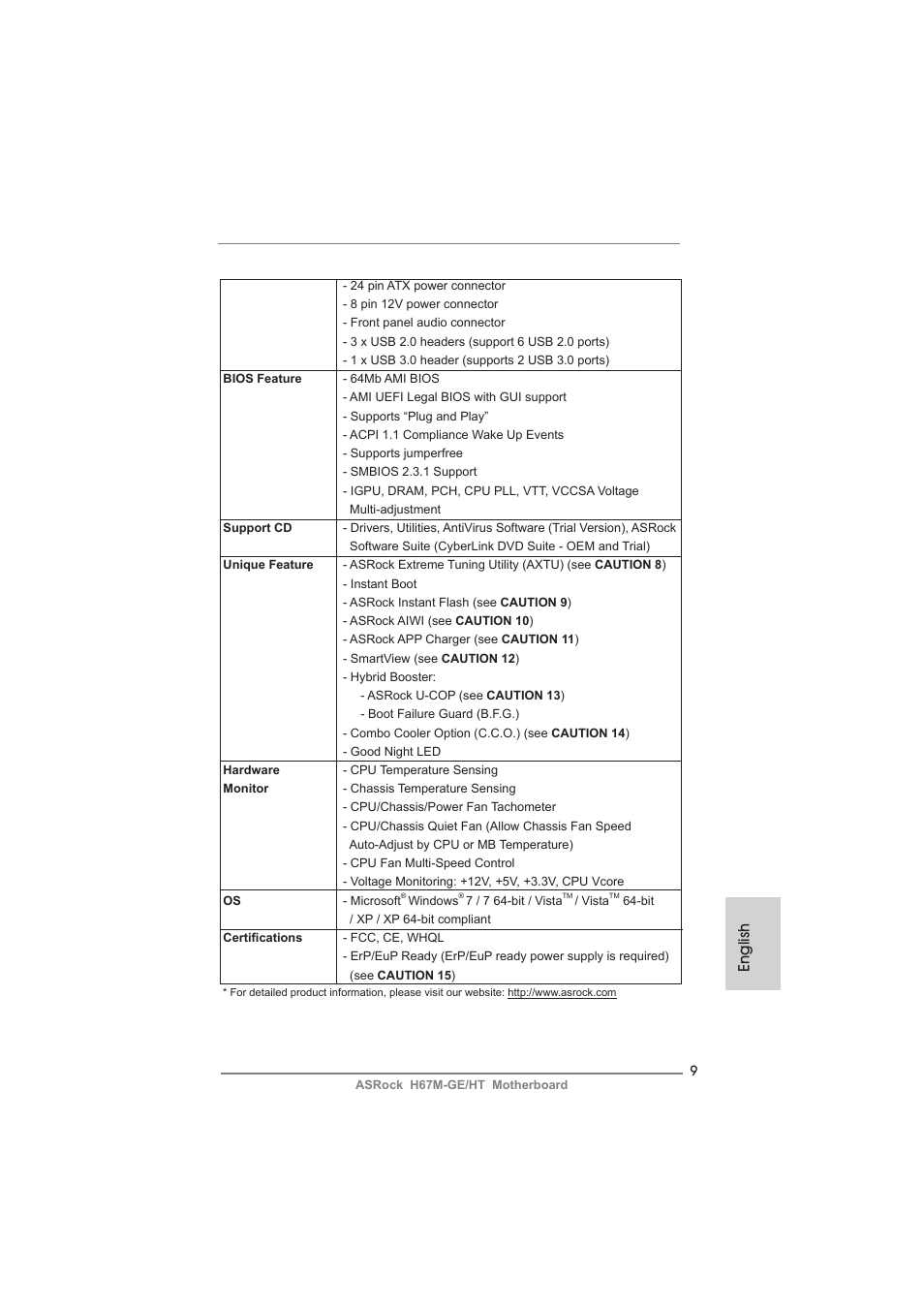 English | ASRock H67M-GE__HT User Manual | Page 9 / 271