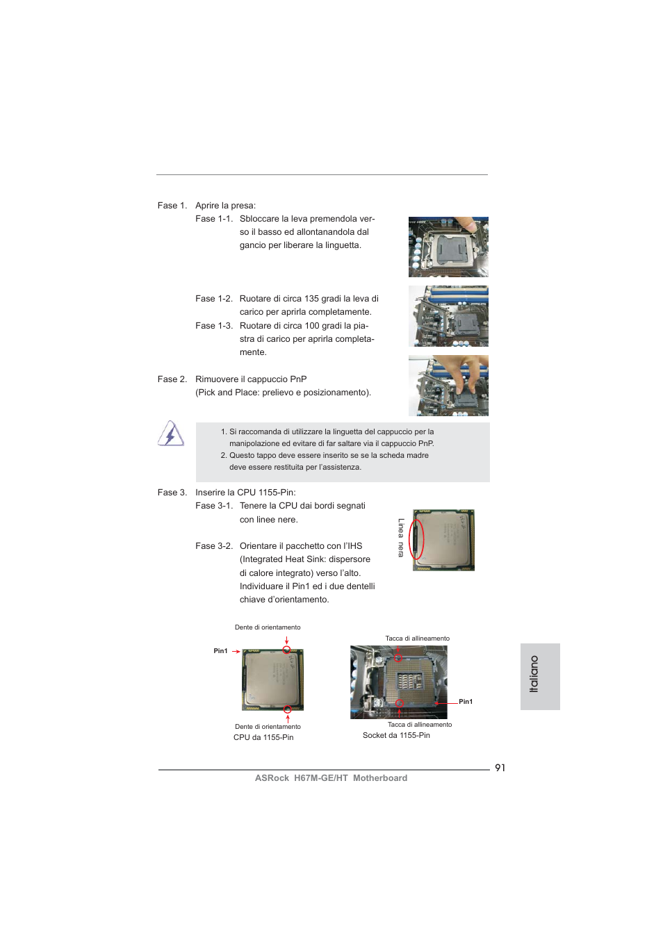 Italiano | ASRock H67M-GE__HT User Manual | Page 91 / 271