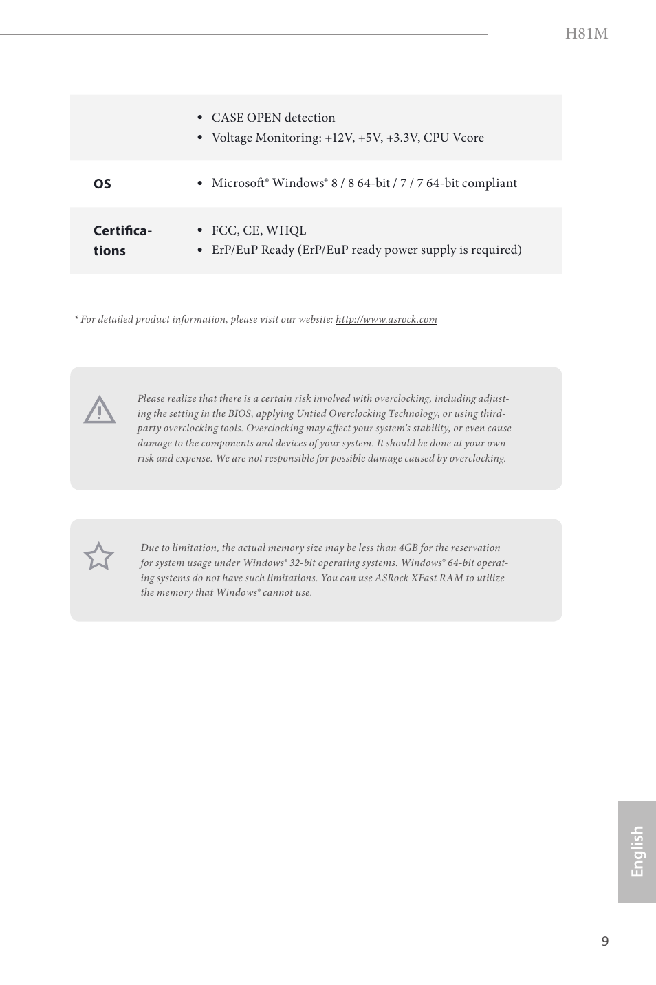 H81m, English | ASRock H81M User Manual | Page 11 / 163