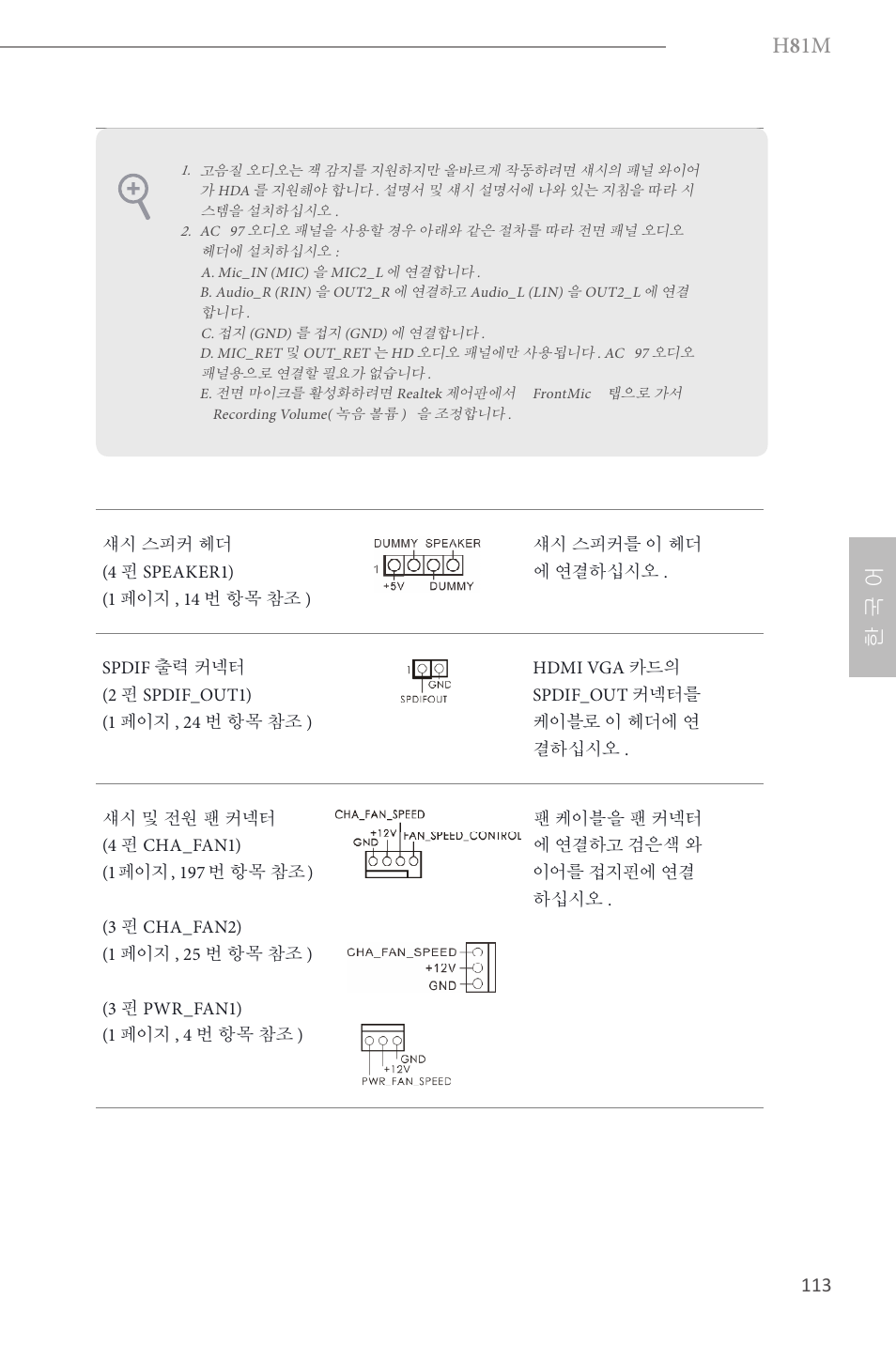 H 8 1m, 한 국 어 | ASRock H81M User Manual | Page 115 / 163