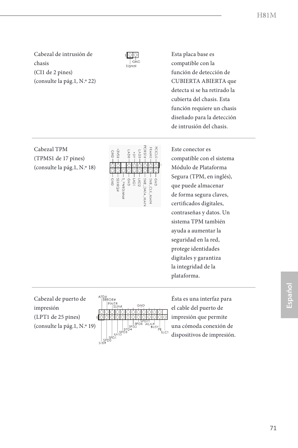 H 8 1m, Español | ASRock H81M User Manual | Page 73 / 163