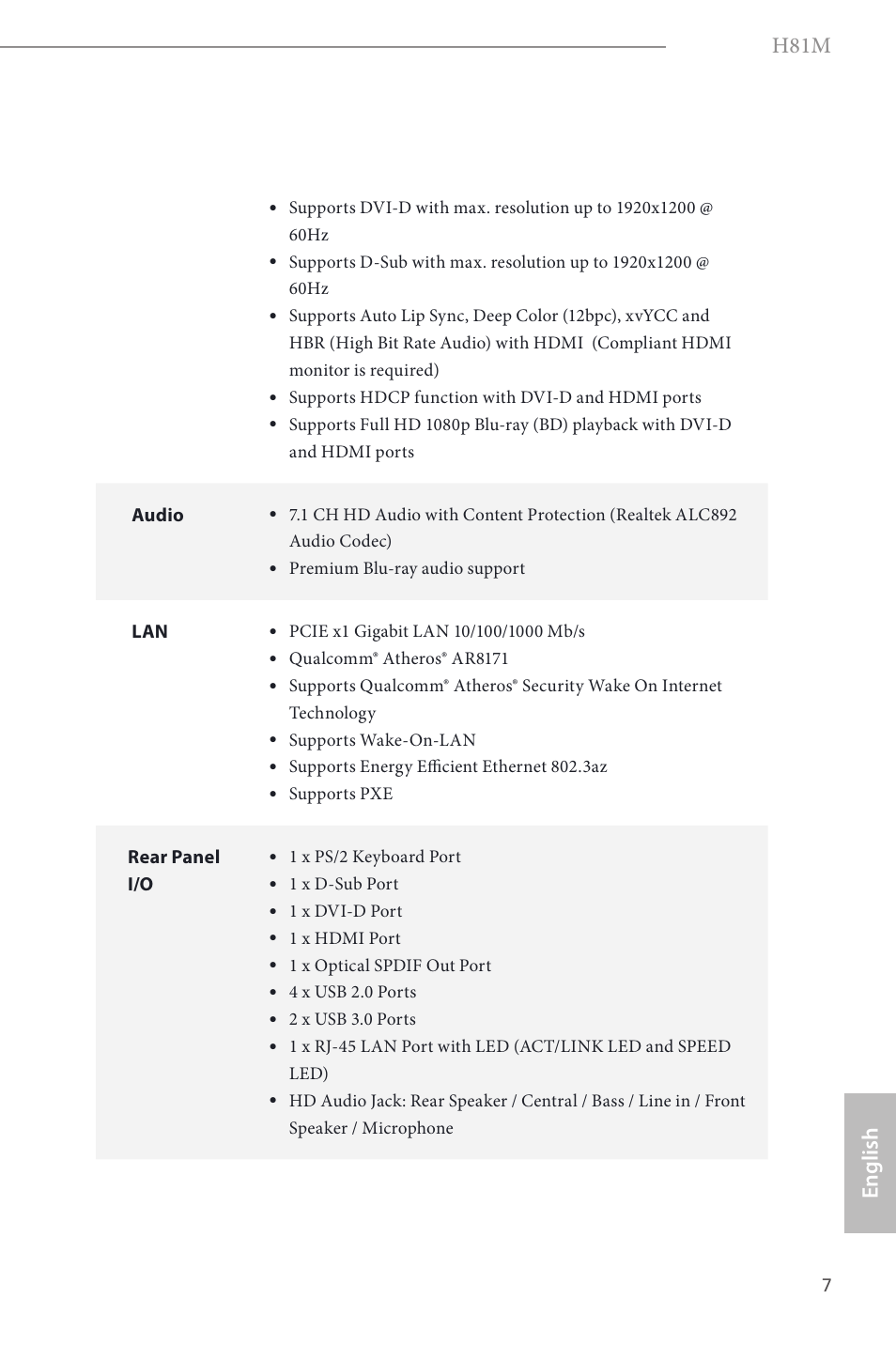 H81m, English | ASRock H81M User Manual | Page 9 / 163