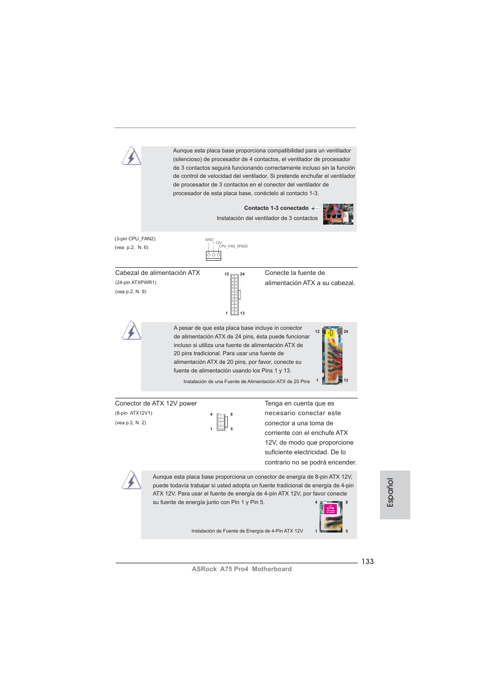 Español | ASRock A75 Pro4 User Manual | Page 133 / 282