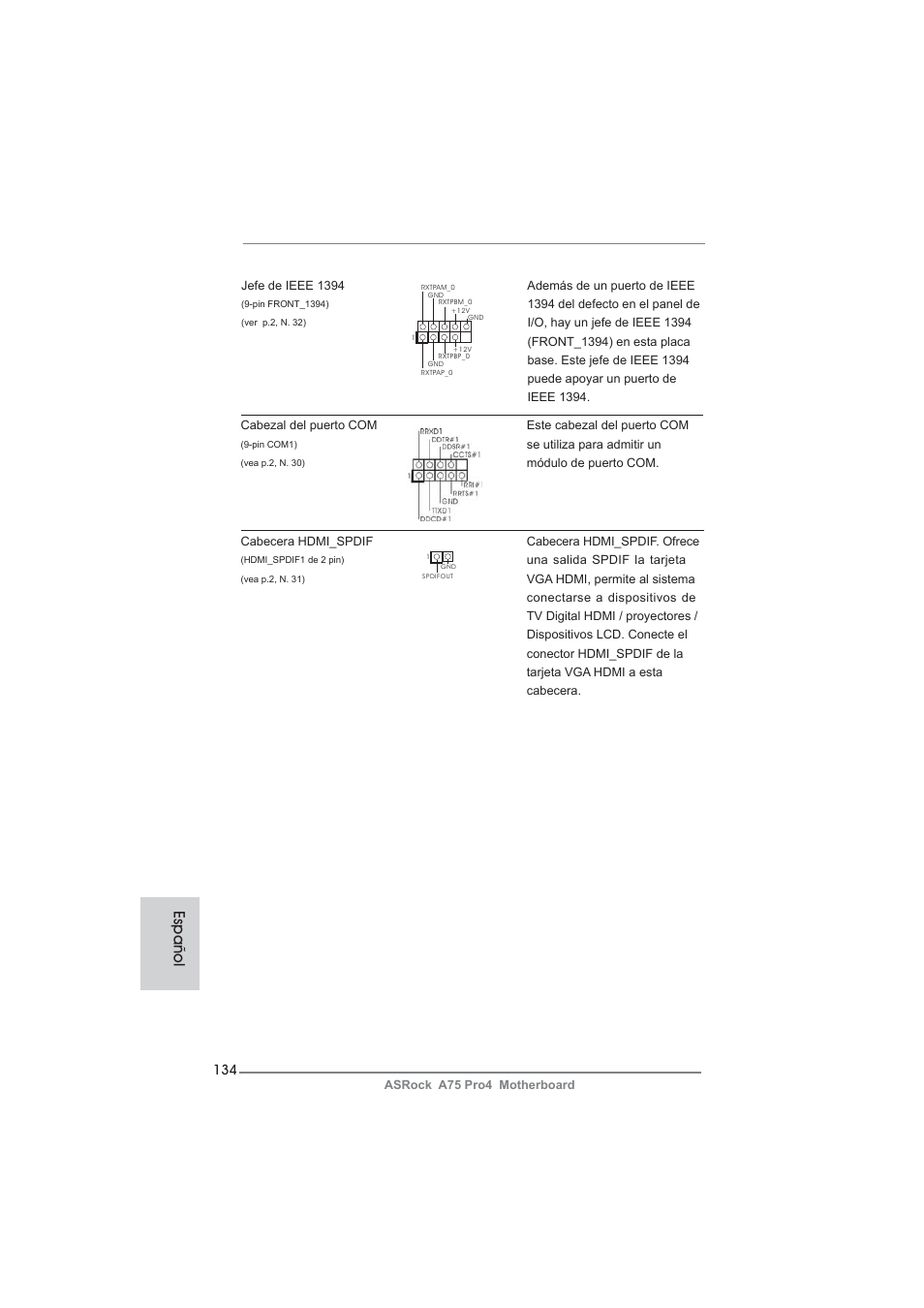 Español | ASRock A75 Pro4 User Manual | Page 134 / 282