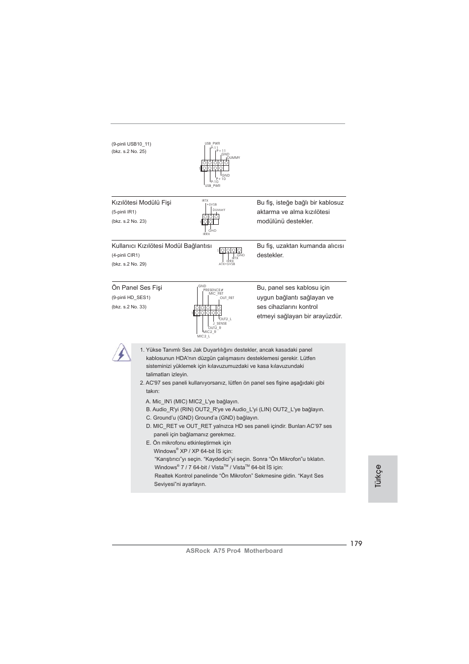 Türkçe | ASRock A75 Pro4 User Manual | Page 179 / 282