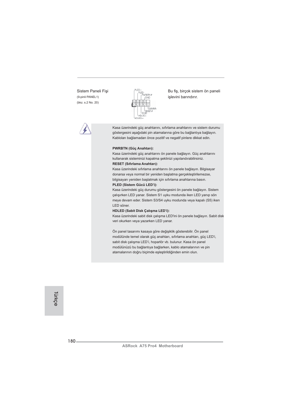 Türkçe | ASRock A75 Pro4 User Manual | Page 180 / 282