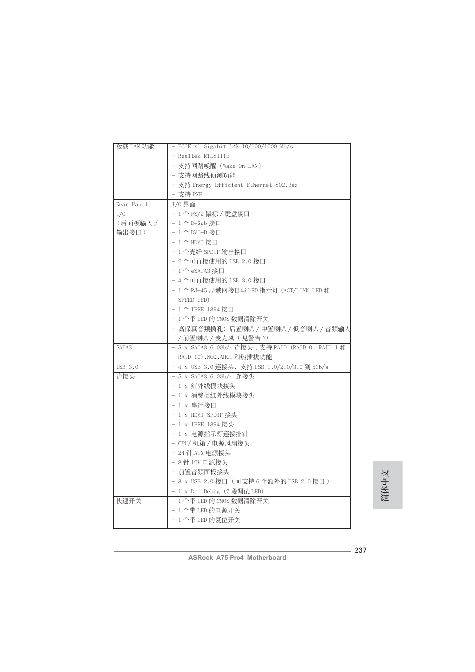 簡體中文 | ASRock A75 Pro4 User Manual | Page 237 / 282