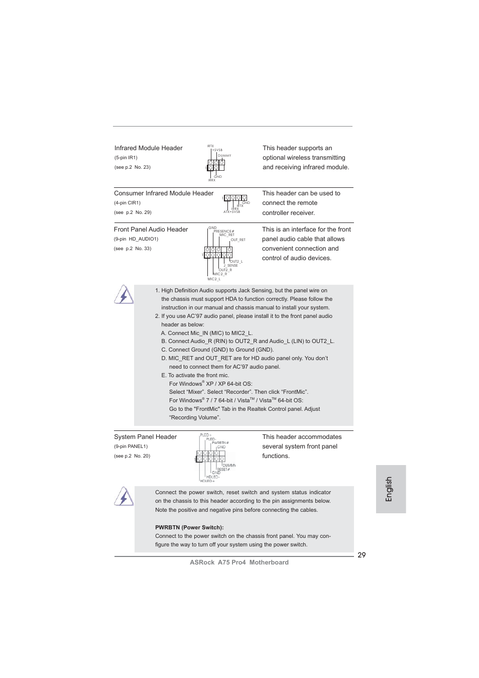 English | ASRock A75 Pro4 User Manual | Page 29 / 282