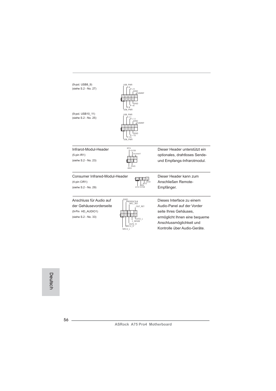 Deutsch | ASRock A75 Pro4 User Manual | Page 56 / 282