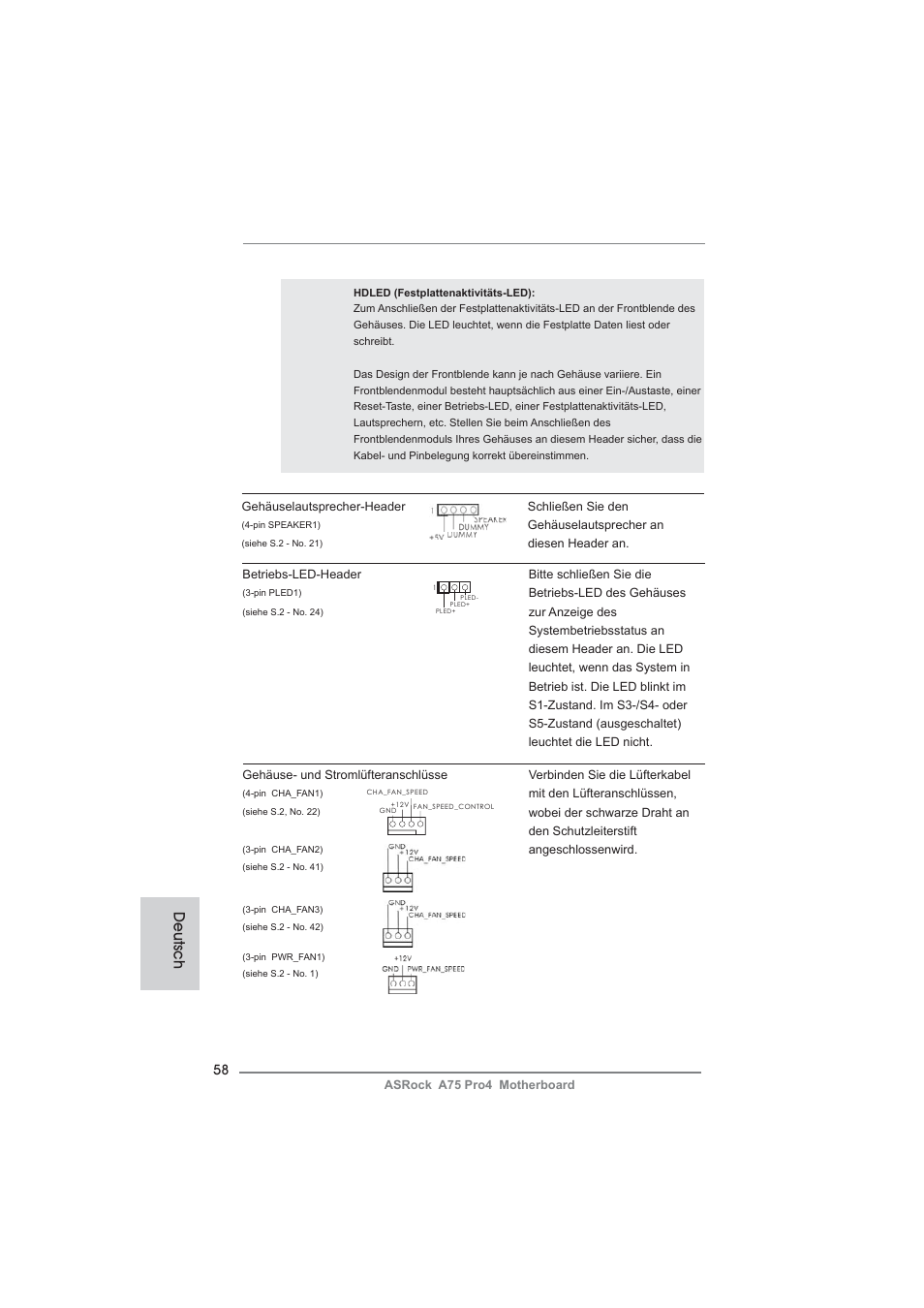 Deutsch | ASRock A75 Pro4 User Manual | Page 58 / 282