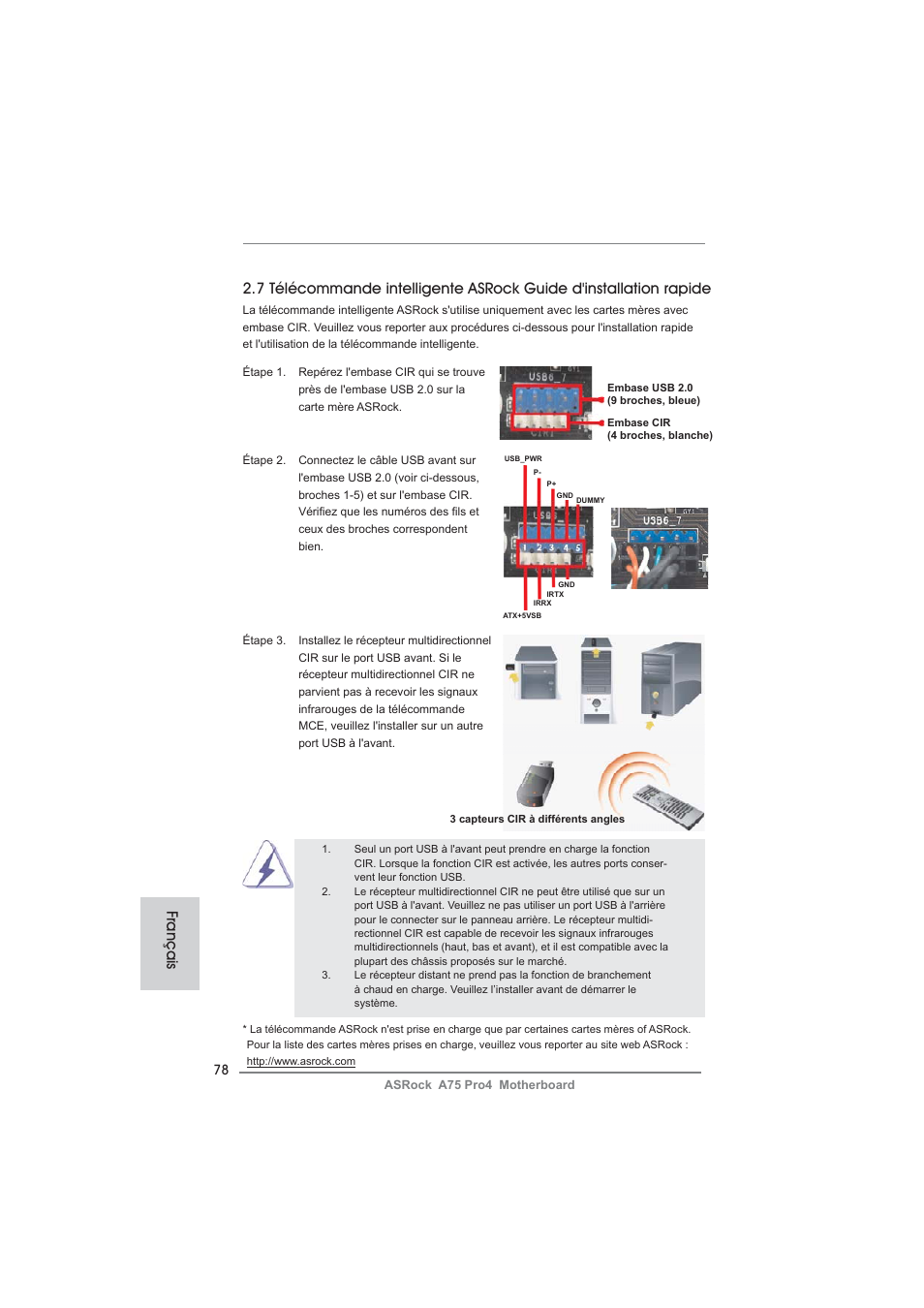 Français | ASRock A75 Pro4 User Manual | Page 78 / 282