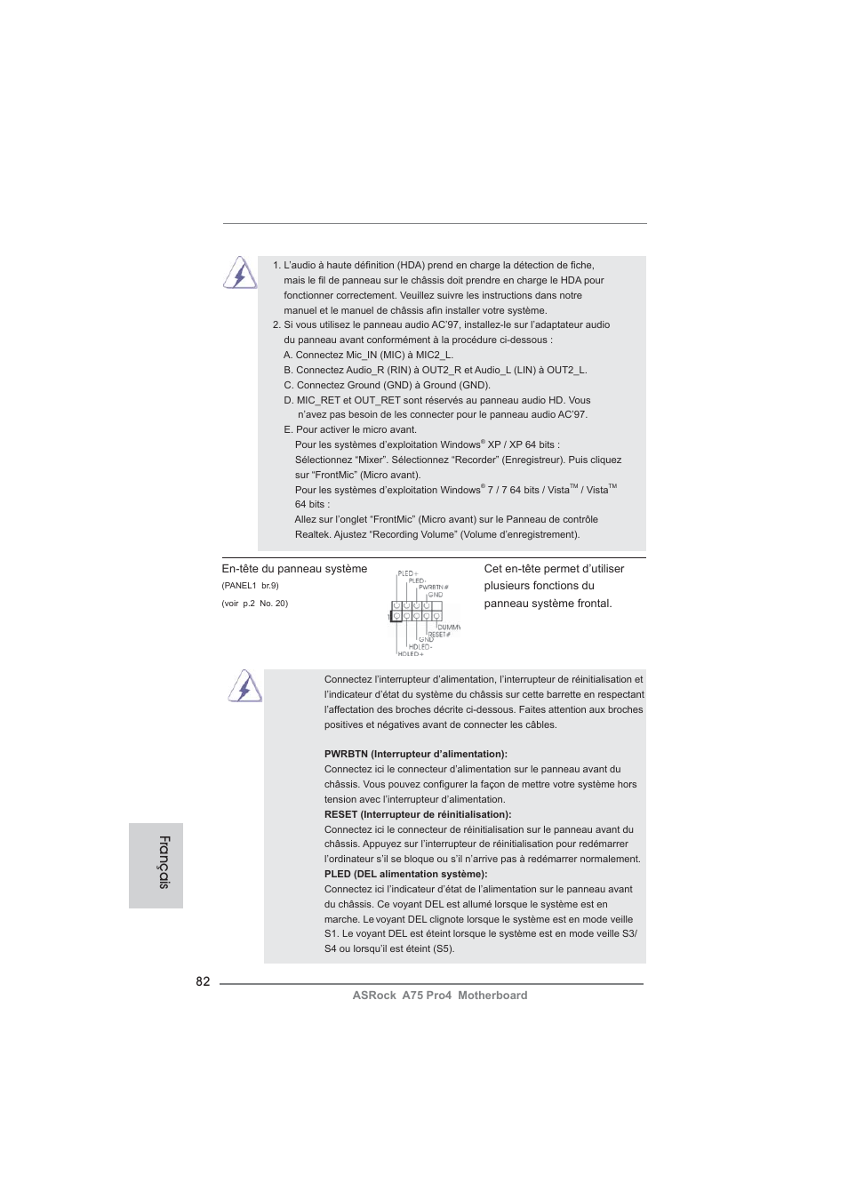 Français | ASRock A75 Pro4 User Manual | Page 82 / 282
