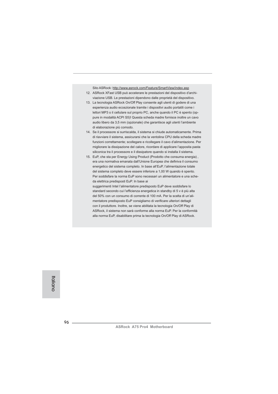 Italiano | ASRock A75 Pro4 User Manual | Page 96 / 282