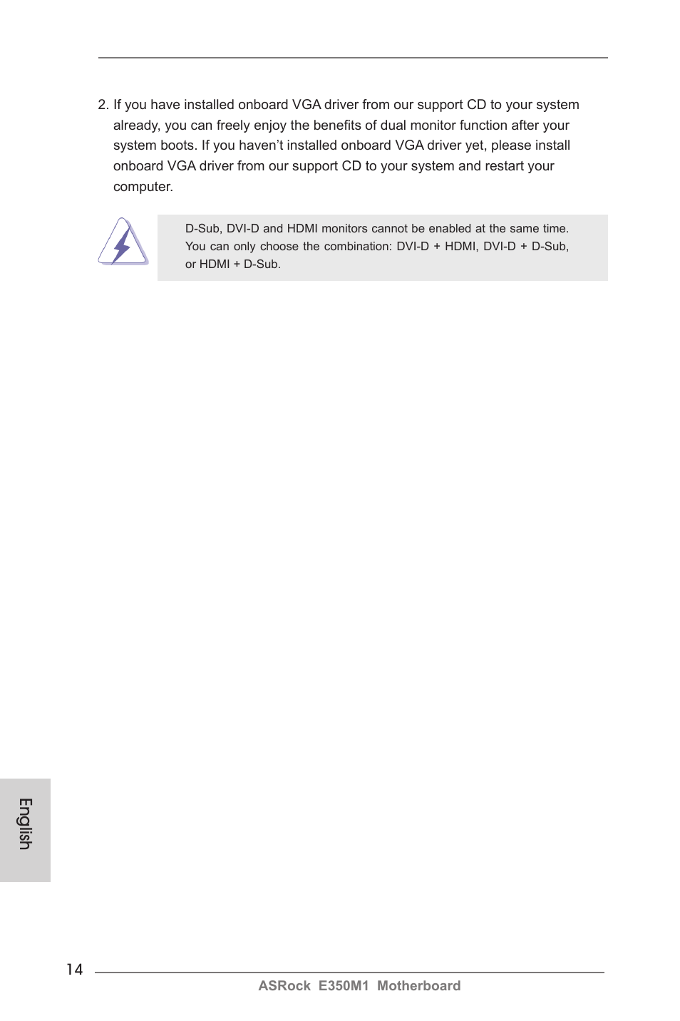 English | ASRock E350M1 User Manual | Page 14 / 144