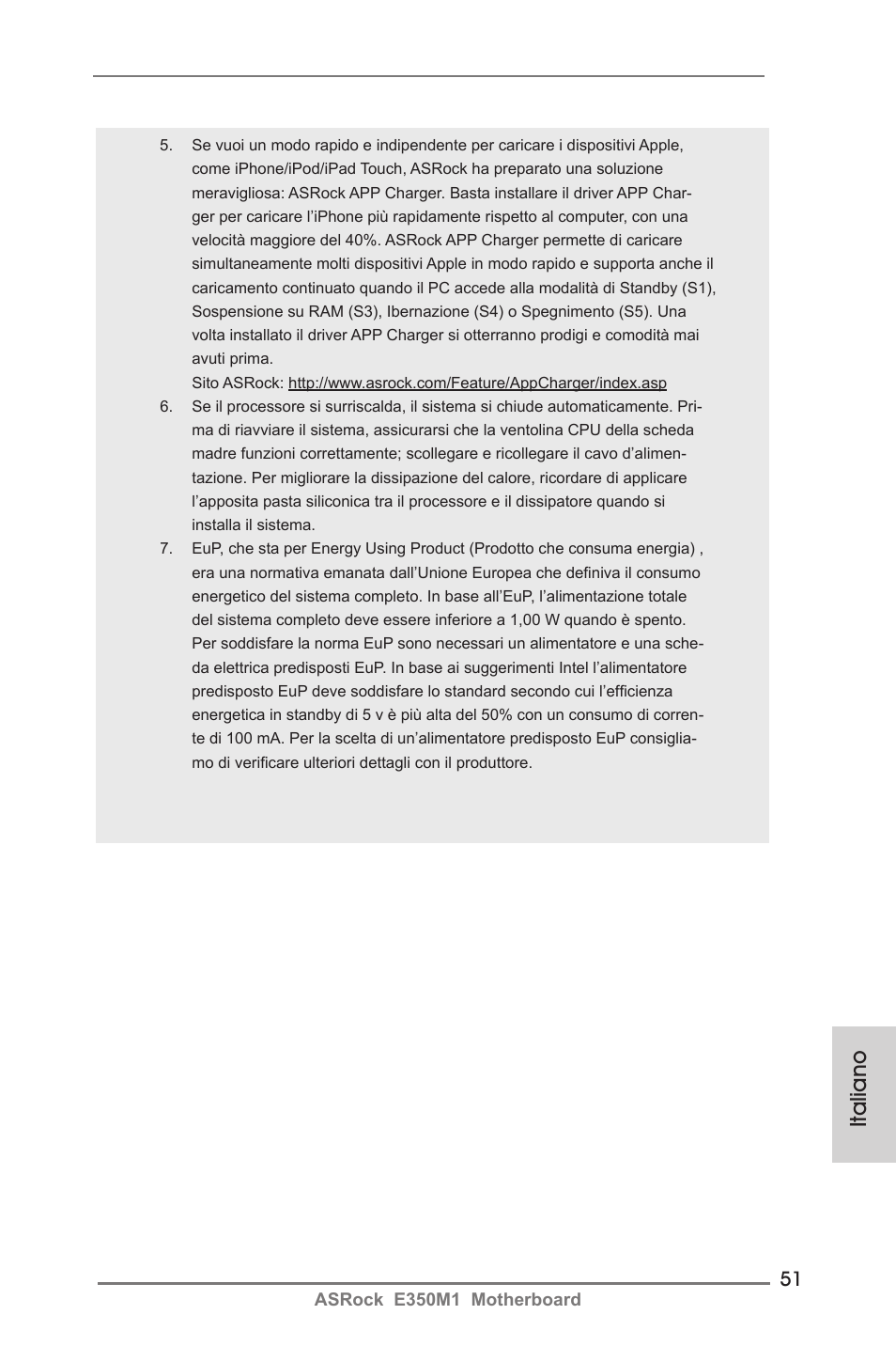 Italiano | ASRock E350M1 User Manual | Page 51 / 144