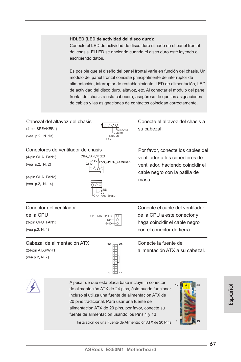 Español | ASRock E350M1 User Manual | Page 67 / 144