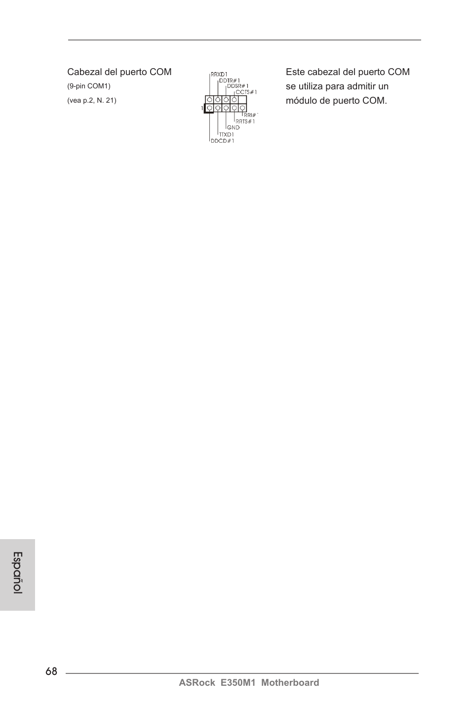 Español | ASRock E350M1 User Manual | Page 68 / 144