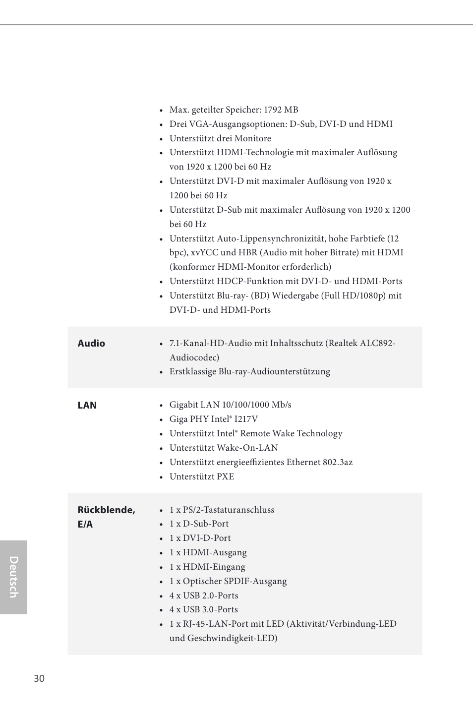 Deutsch | ASRock Z87 Pro4 User Manual | Page 32 / 163