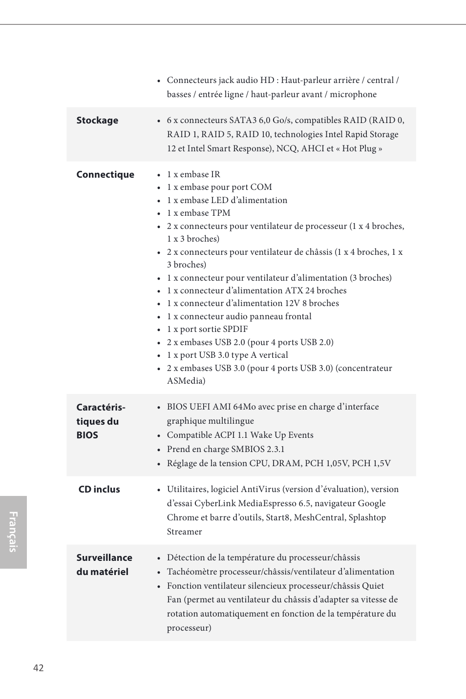 Français | ASRock Z87 Pro4 User Manual | Page 44 / 163