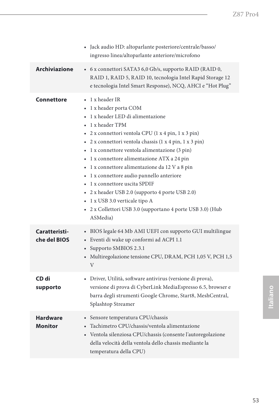 Z87 pro4, Italiano | ASRock Z87 Pro4 User Manual | Page 55 / 163