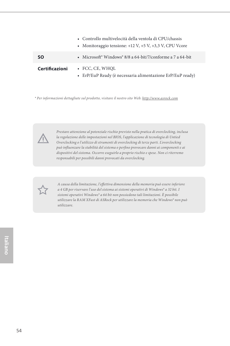 Italiano | ASRock Z87 Pro4 User Manual | Page 56 / 163