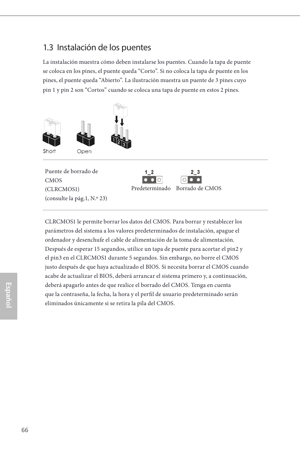 3 instalación de los puentes | ASRock Z87 Pro4 User Manual | Page 68 / 163