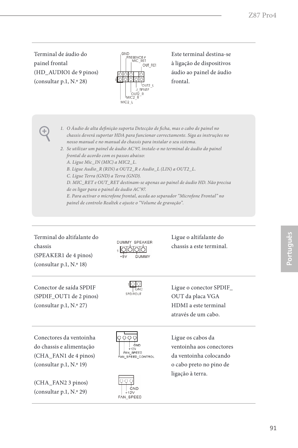 Z87 pro4, Por tuguês | ASRock Z87 Pro4 User Manual | Page 93 / 163