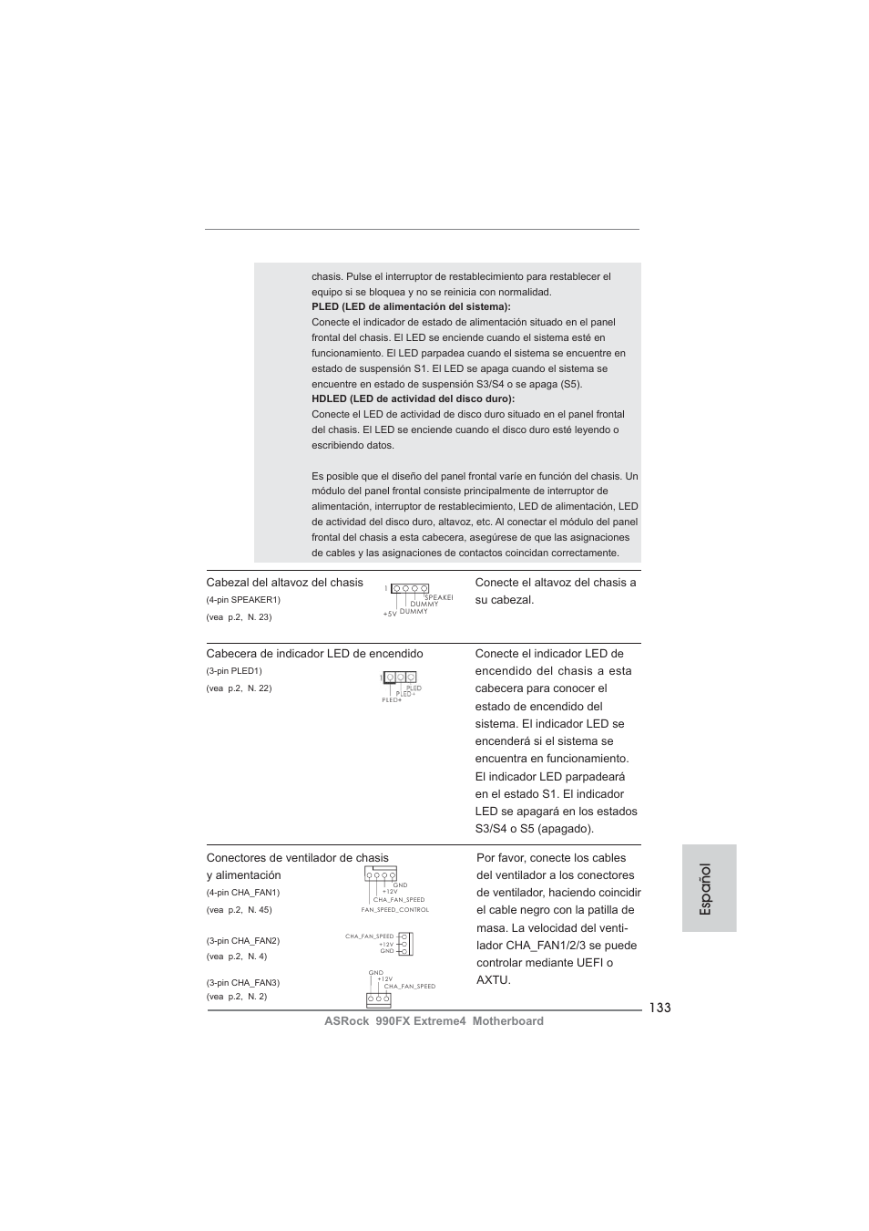 Español | ASRock 990FX Extreme4 User Manual | Page 133 / 281