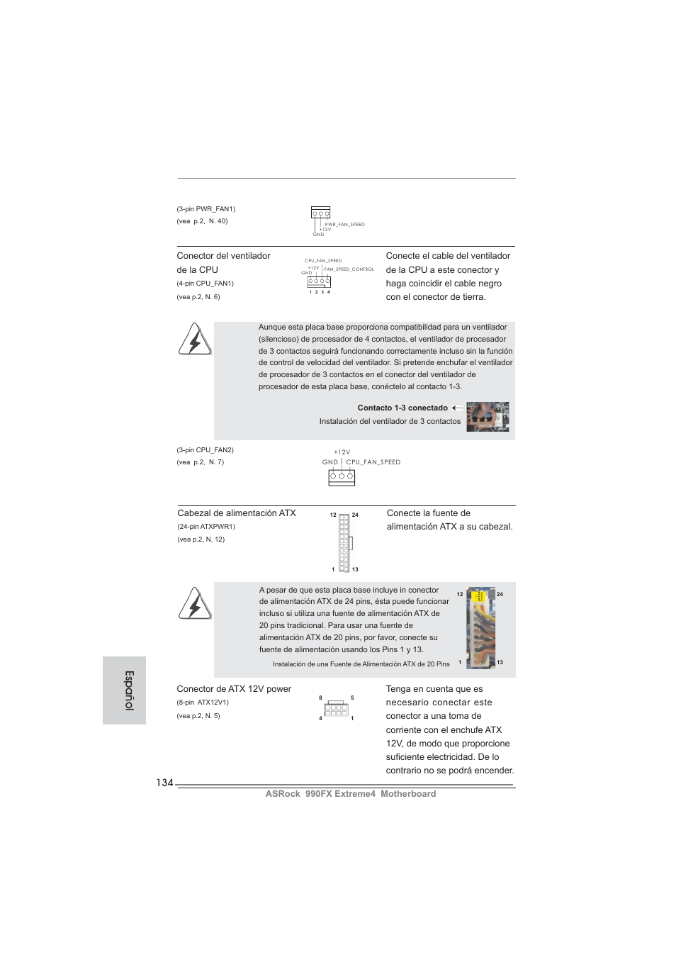 Español | ASRock 990FX Extreme4 User Manual | Page 134 / 281
