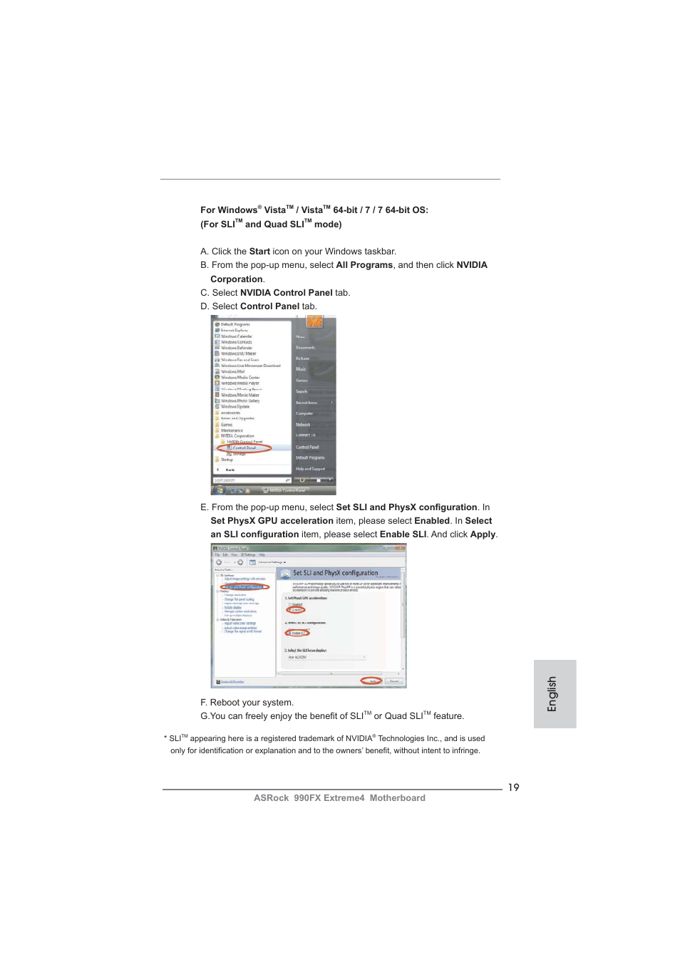 English | ASRock 990FX Extreme4 User Manual | Page 19 / 281