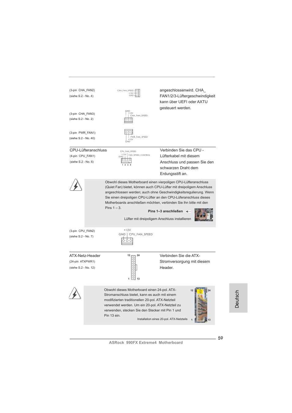 Deutsch | ASRock 990FX Extreme4 User Manual | Page 59 / 281