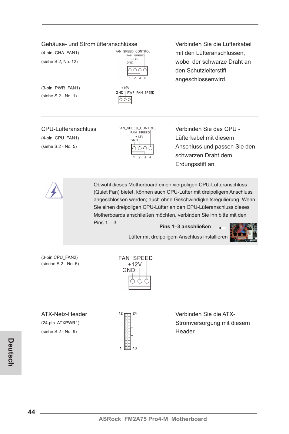 Deutsch | ASRock FM2A75 Pro4-M User Manual | Page 44 / 164