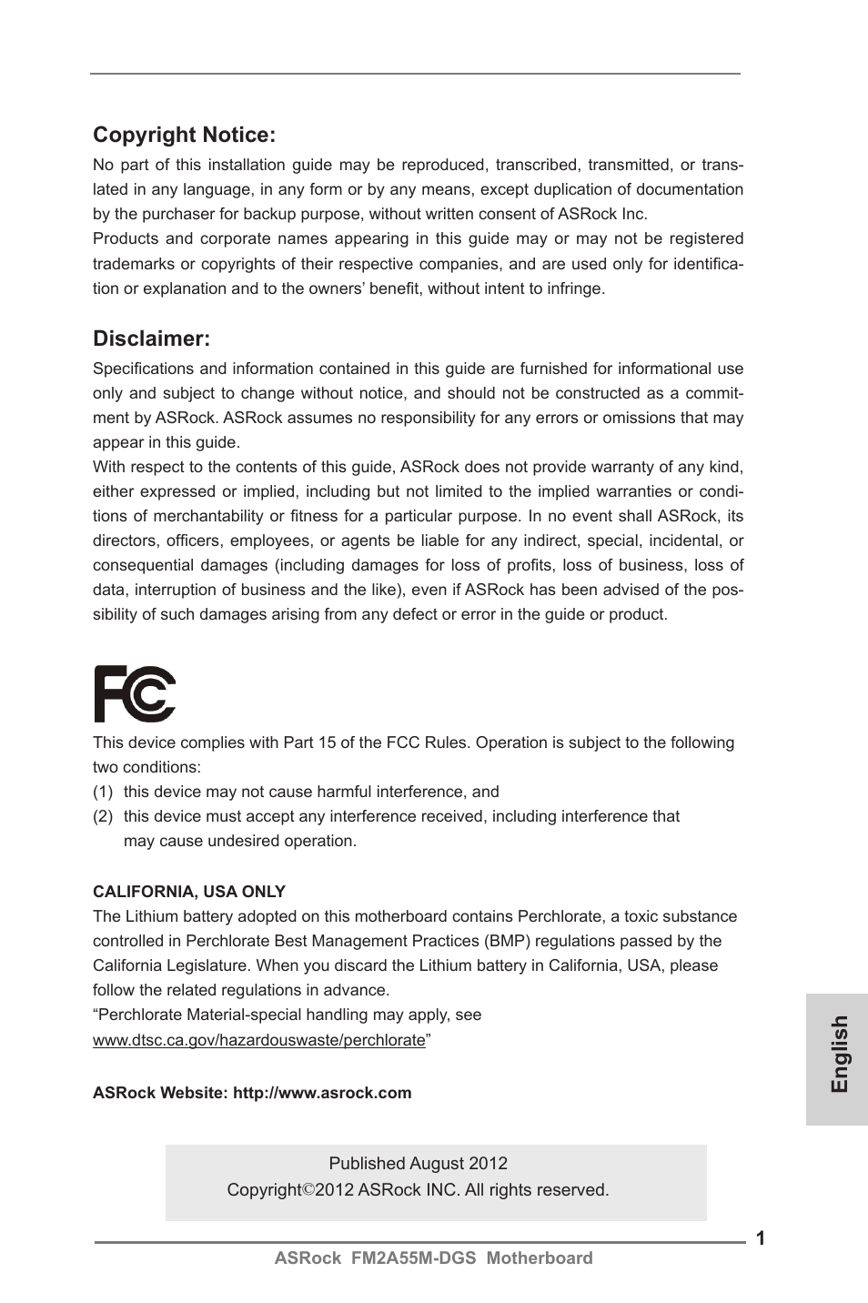 ASRock FM2A55M-DGS User Manual | 138 pages