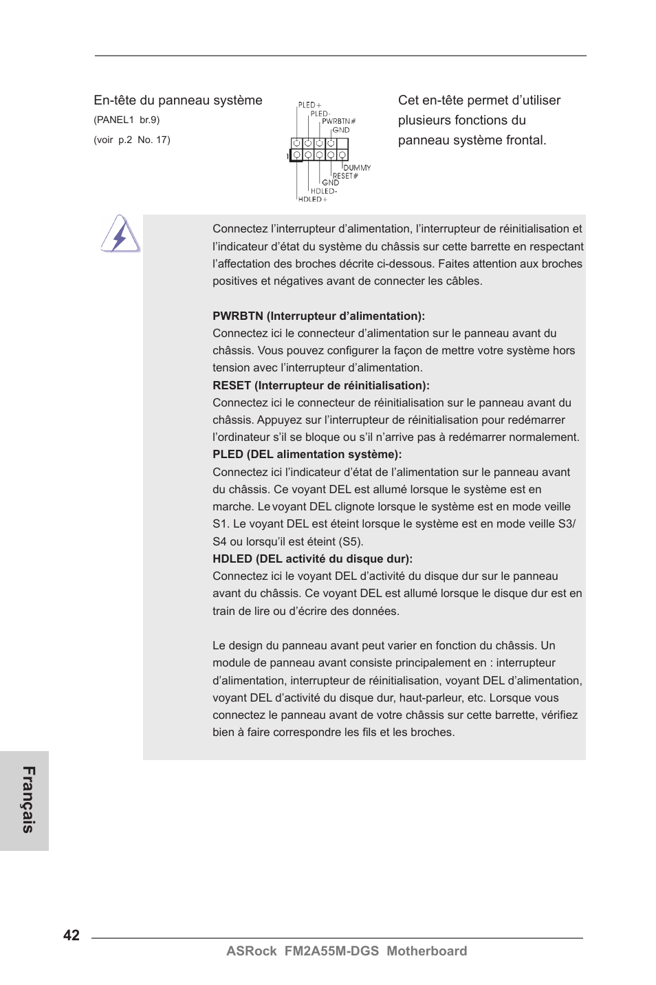 Français | ASRock FM2A55M-DGS User Manual | Page 42 / 138