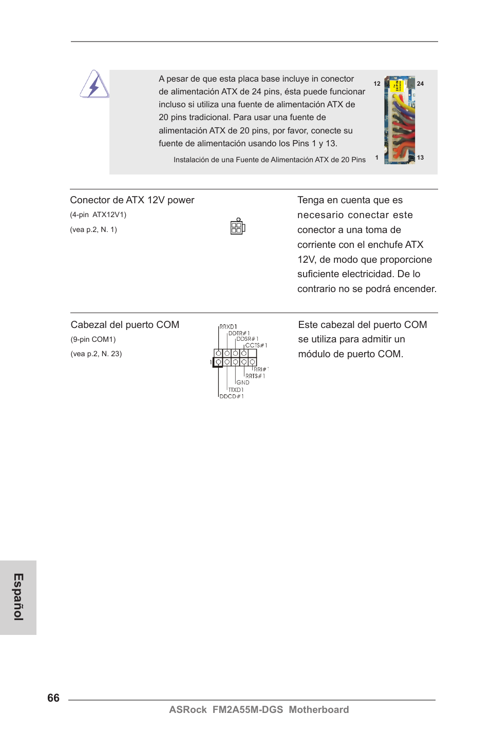 Español | ASRock FM2A55M-DGS User Manual | Page 66 / 138