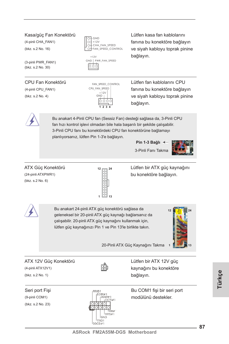 Türkçe | ASRock FM2A55M-DGS User Manual | Page 87 / 138