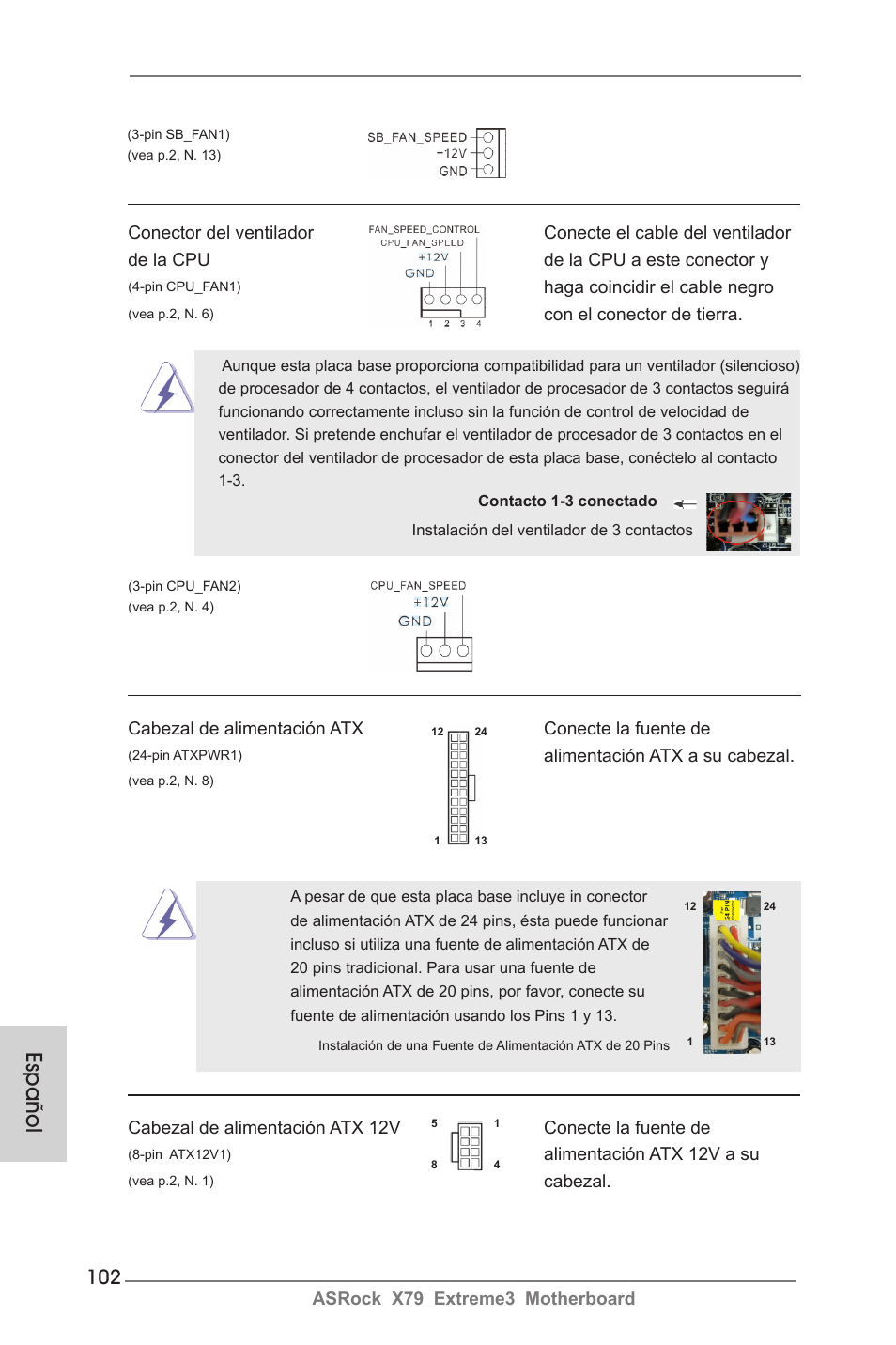 Español | ASRock X79 Extreme3 User Manual | Page 102 / 204