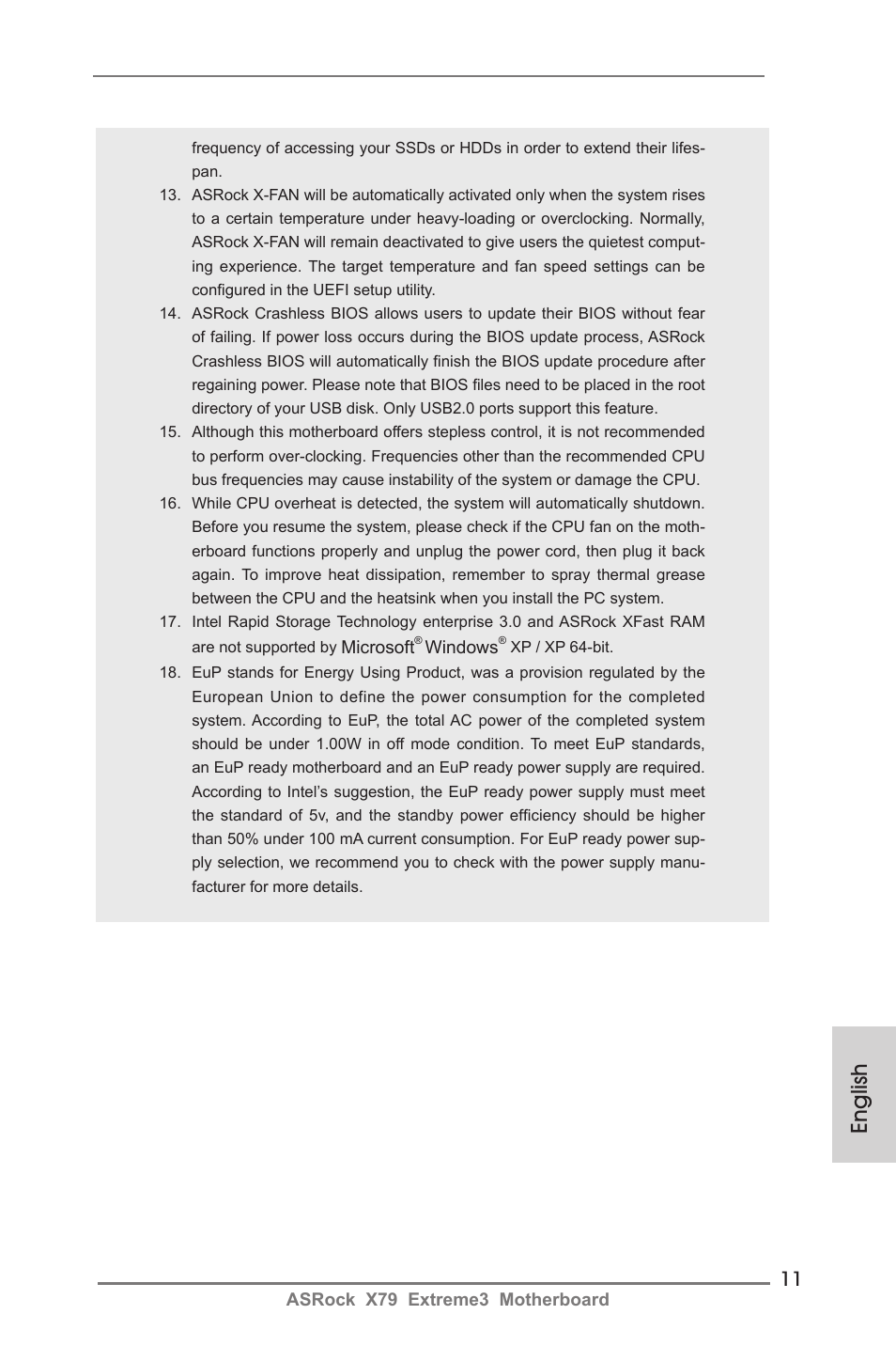 English | ASRock X79 Extreme3 User Manual | Page 11 / 204