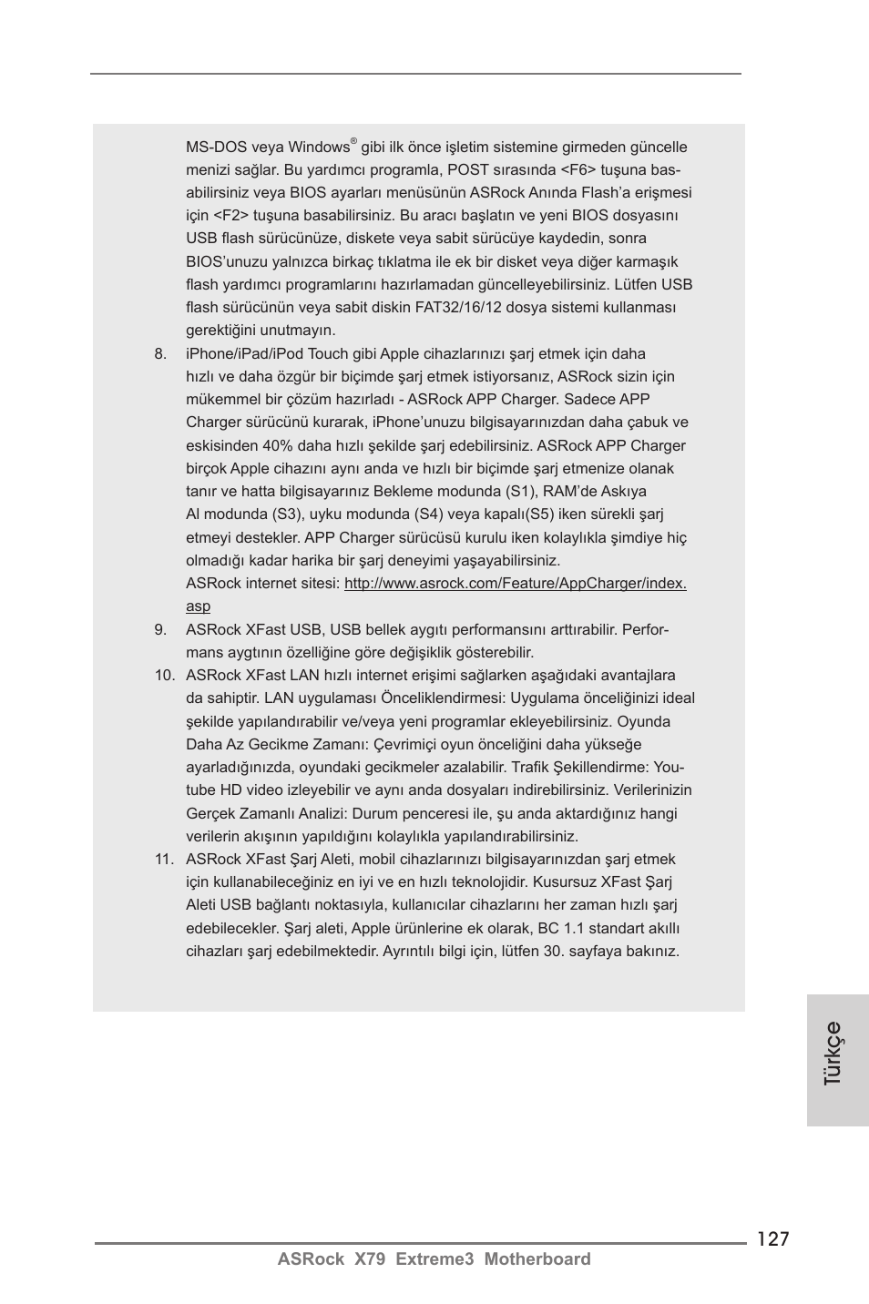 Türkçe | ASRock X79 Extreme3 User Manual | Page 127 / 204