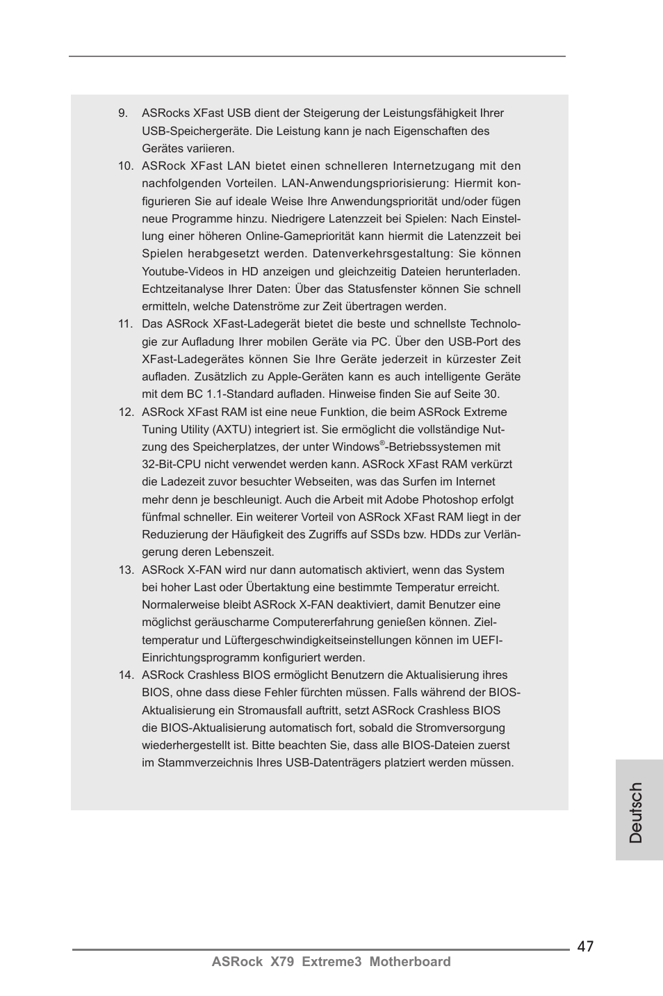 Deutsch | ASRock X79 Extreme3 User Manual | Page 47 / 204