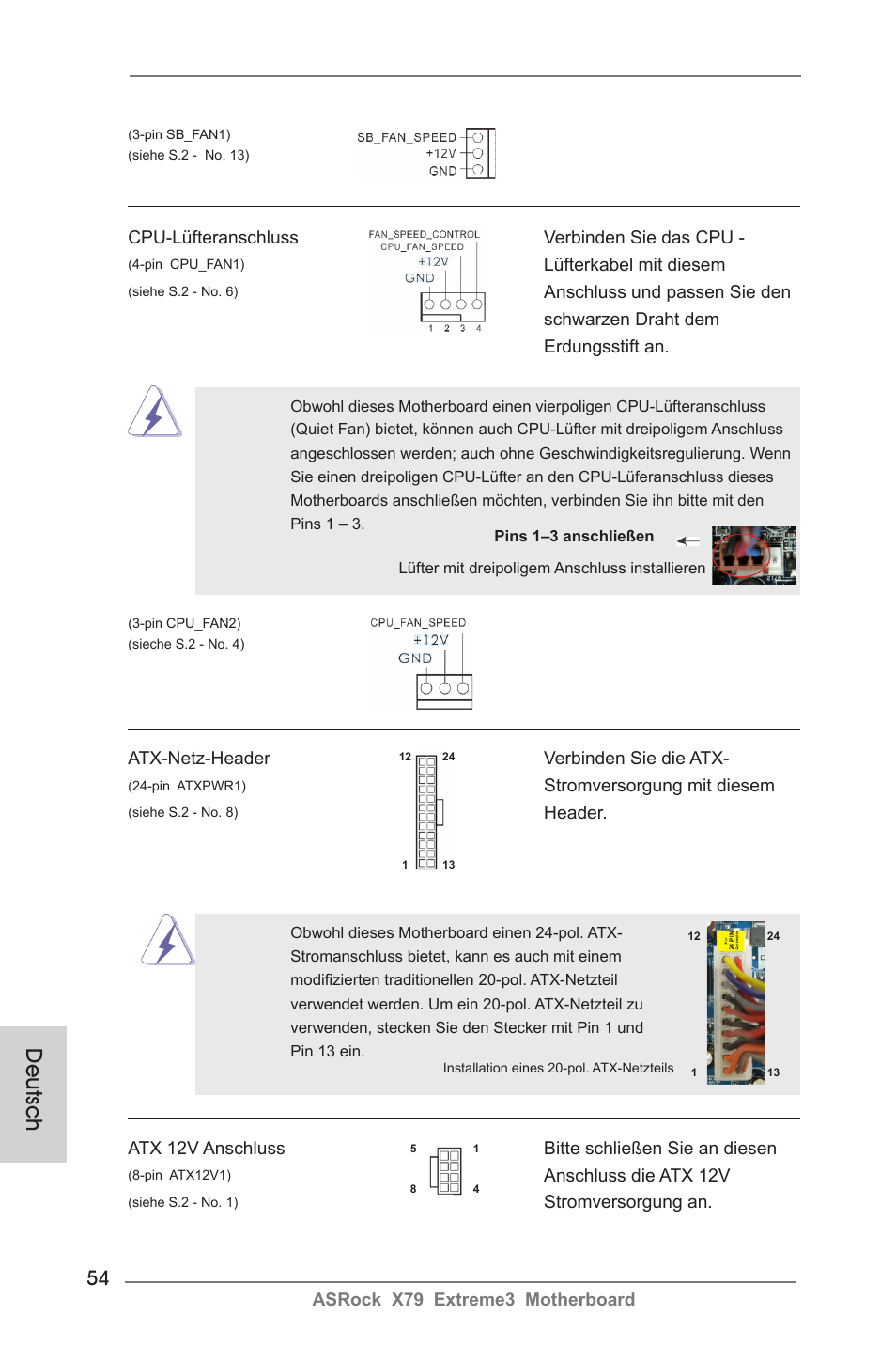 Deutsch | ASRock X79 Extreme3 User Manual | Page 54 / 204