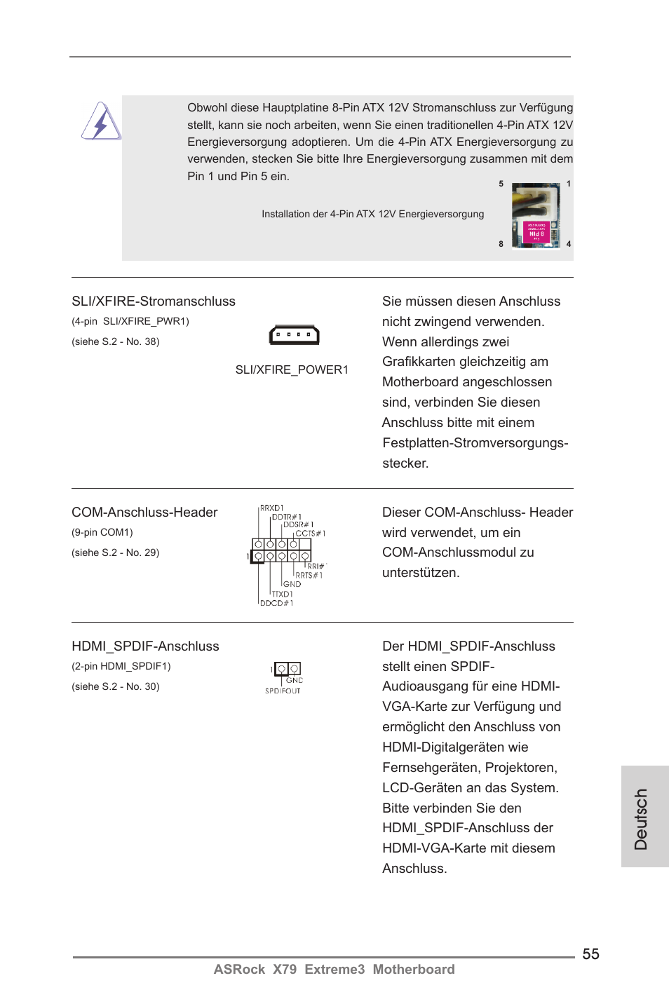 Deutsch | ASRock X79 Extreme3 User Manual | Page 55 / 204