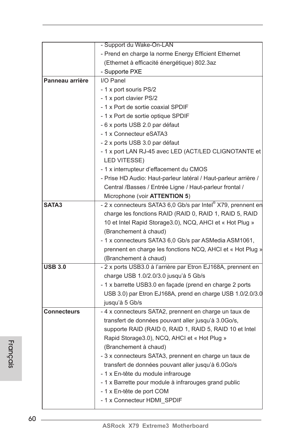Français | ASRock X79 Extreme3 User Manual | Page 60 / 204