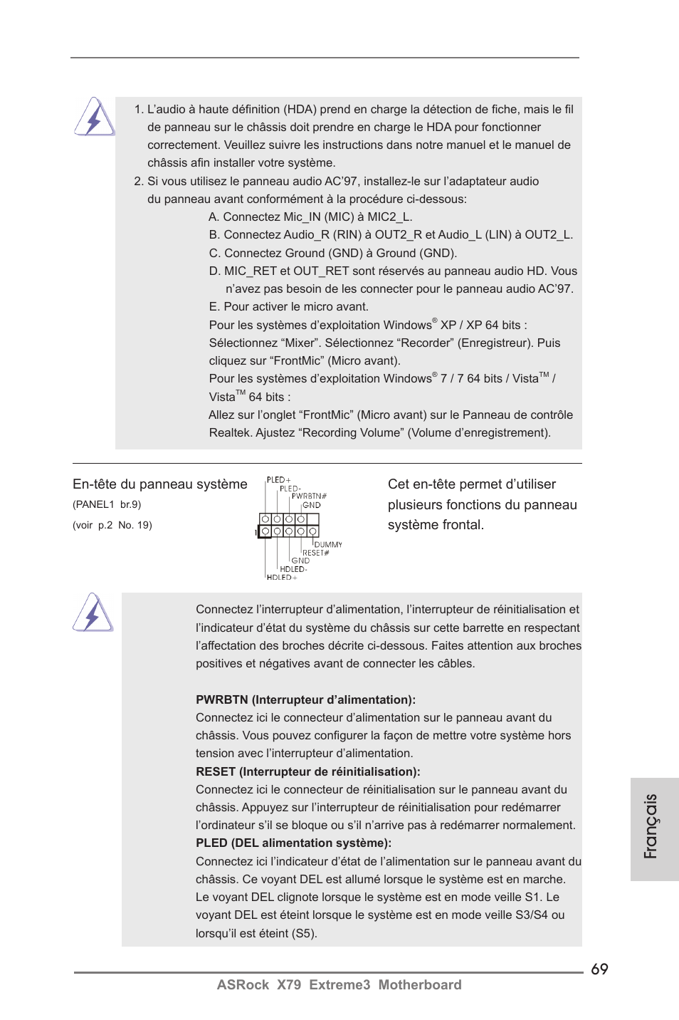 Français | ASRock X79 Extreme3 User Manual | Page 69 / 204