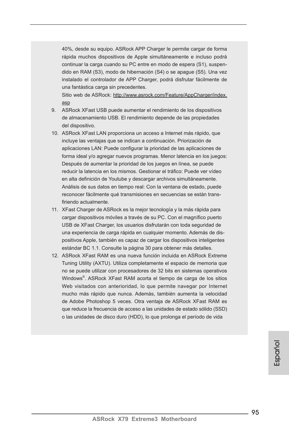 Español | ASRock X79 Extreme3 User Manual | Page 95 / 204