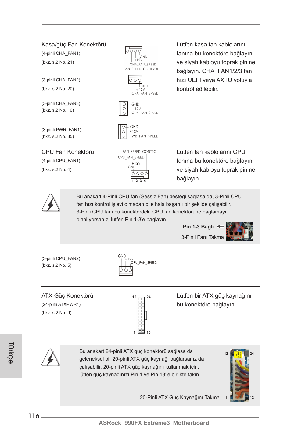 Türkçe | ASRock 990FX Extreme3 User Manual | Page 116 / 182