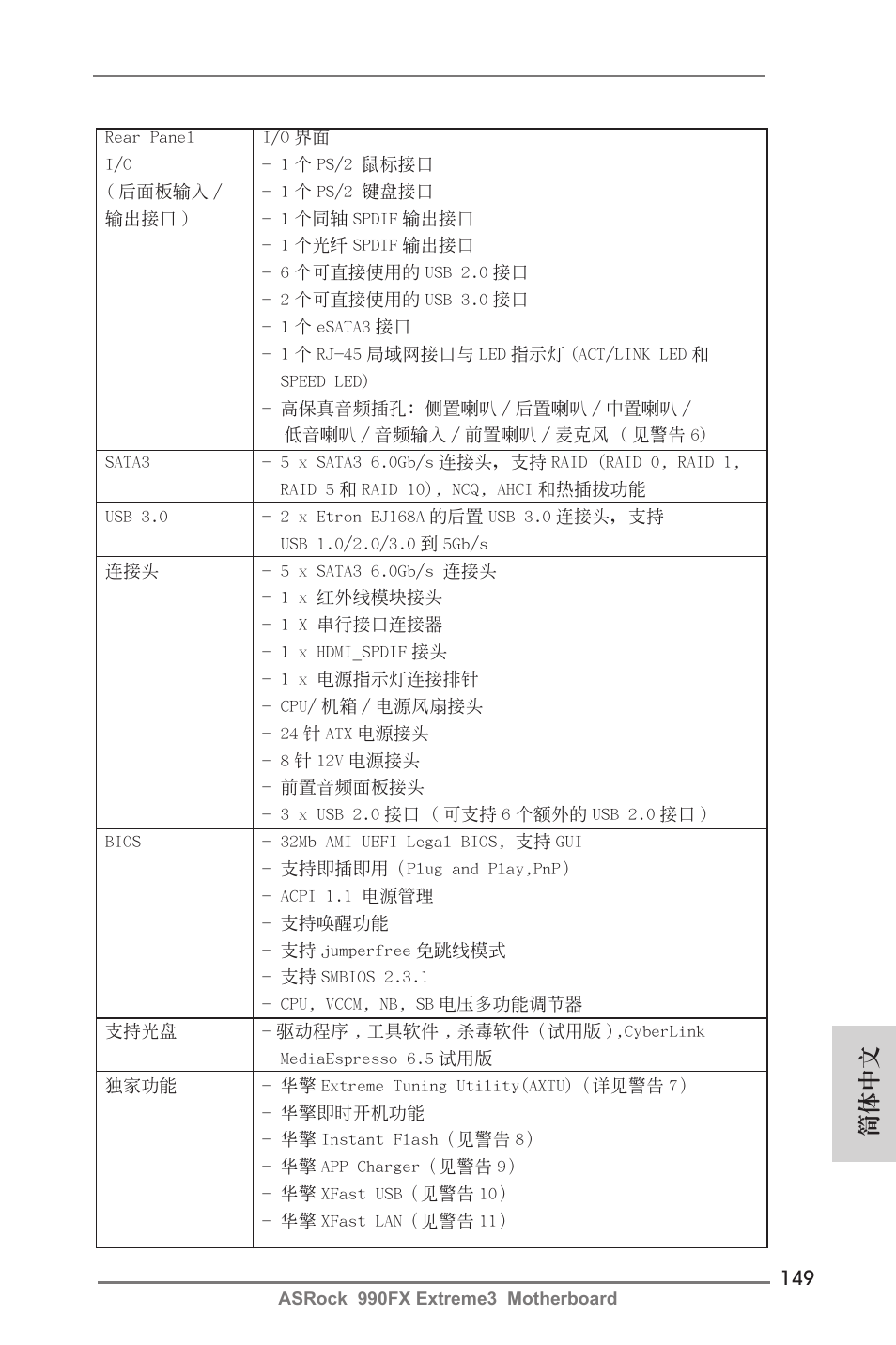 簡體中文 | ASRock 990FX Extreme3 User Manual | Page 149 / 182