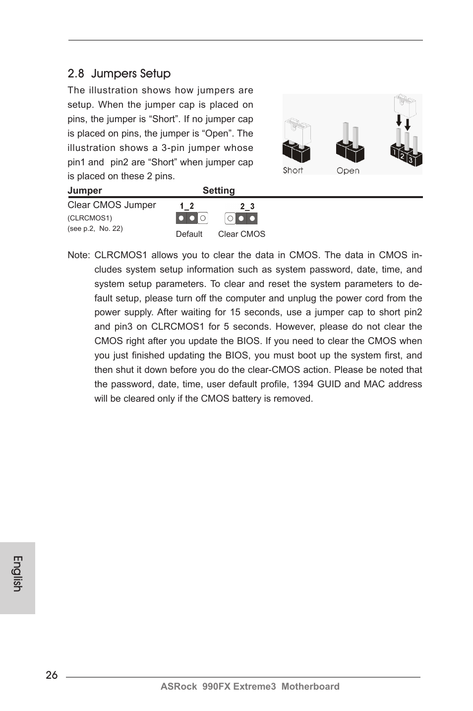 English 2.8 jumpers setup | ASRock 990FX Extreme3 User Manual | Page 26 / 182