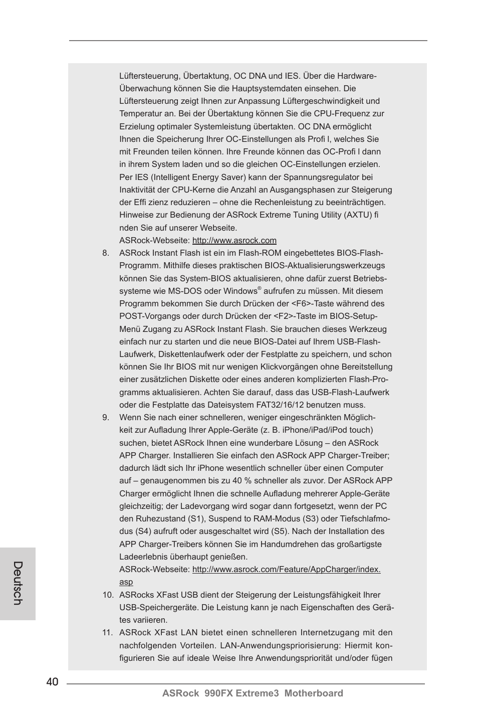Deutsch | ASRock 990FX Extreme3 User Manual | Page 40 / 182