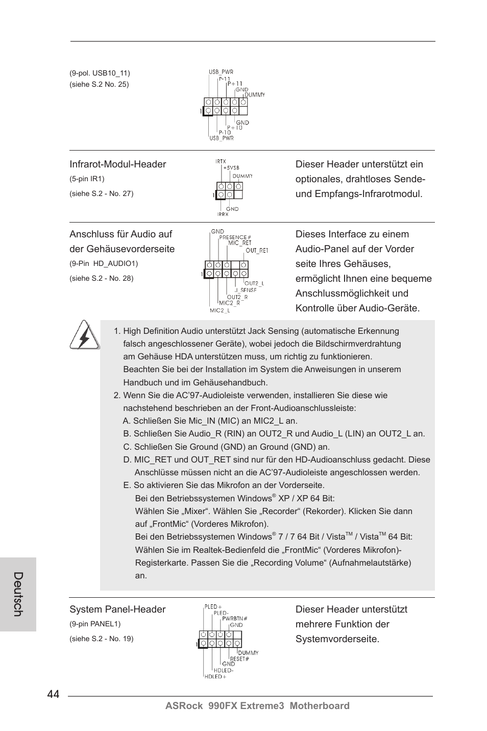 Deutsch | ASRock 990FX Extreme3 User Manual | Page 44 / 182